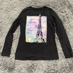 The Children’s Place, sz L (10/12), black long sleeved graphic tshirt